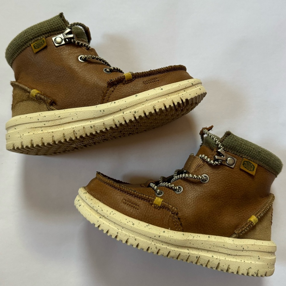 Hey Dude Brown and Green Kids Boots